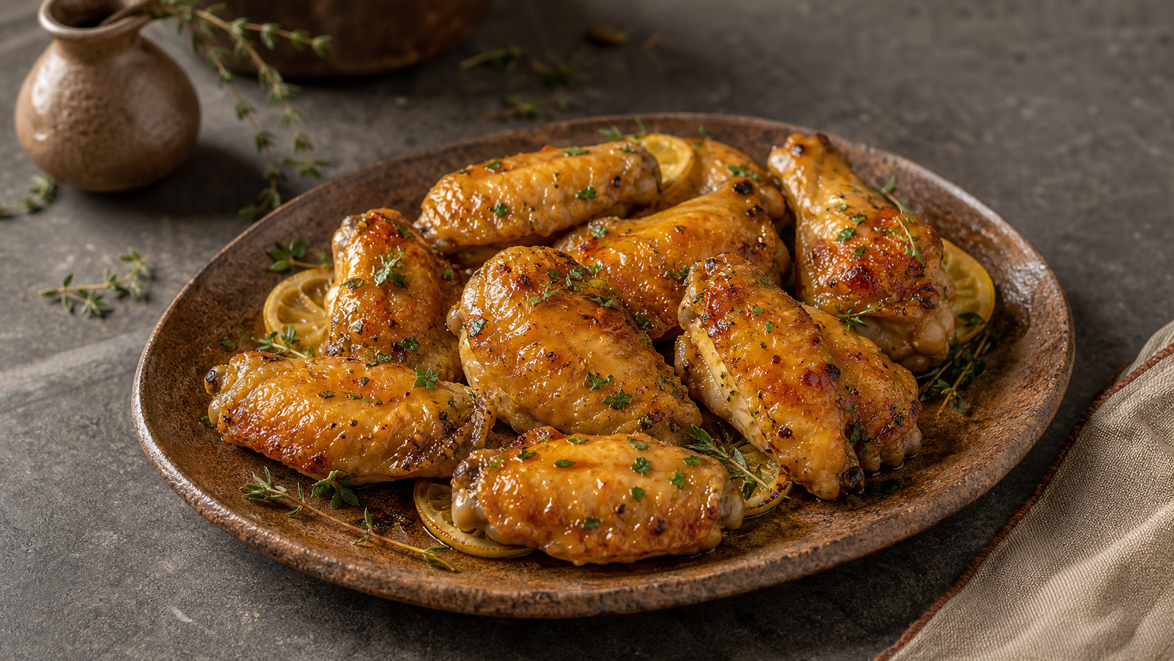 Lemon Honey Herb Chicken Wings